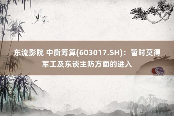 东流影院 中衡筹算(603017.SH)：暂时莫得军工及东谈主防方面的进入