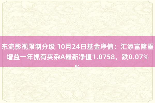 东流影视限制分级 10月24日基金净值：汇添富隆重增益一年抓有夹杂A最新净值1.0758，跌0.07%