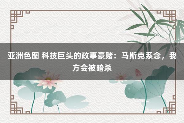 亚洲色图 科技巨头的政事豪赌：马斯克系念，我方会被暗杀