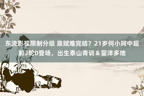 东流影视限制分级 禀赋难完结？21岁何小珂中超前3轮0登场，出生泰山青训＆留洋多地
