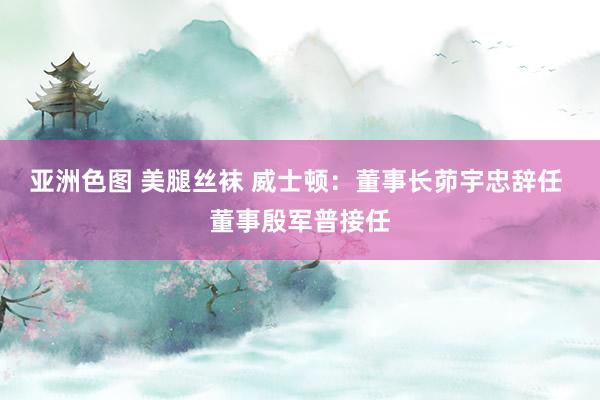 亚洲色图 美腿丝袜 威士顿：董事长茆宇忠辞任 董事殷军普接任